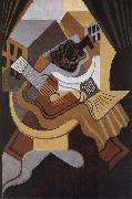 Juan Gris The small round table in front of Window Spain oil painting artist